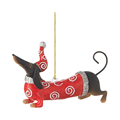 Adorno para árbol de Navidad con forma de perro de acrílico