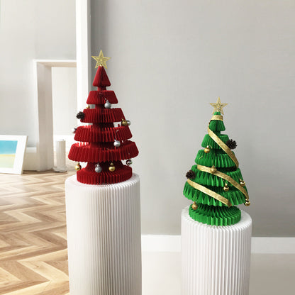 Thick Paper Honeycomb New Year Tree Folding Christmas