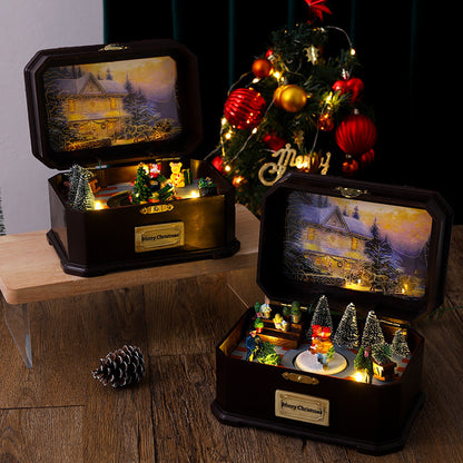 European-style Luminous Christmas Rotation Music Box