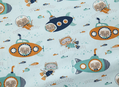 Cotton Twill Printed Cartoon Motorcycle Bed Fabric