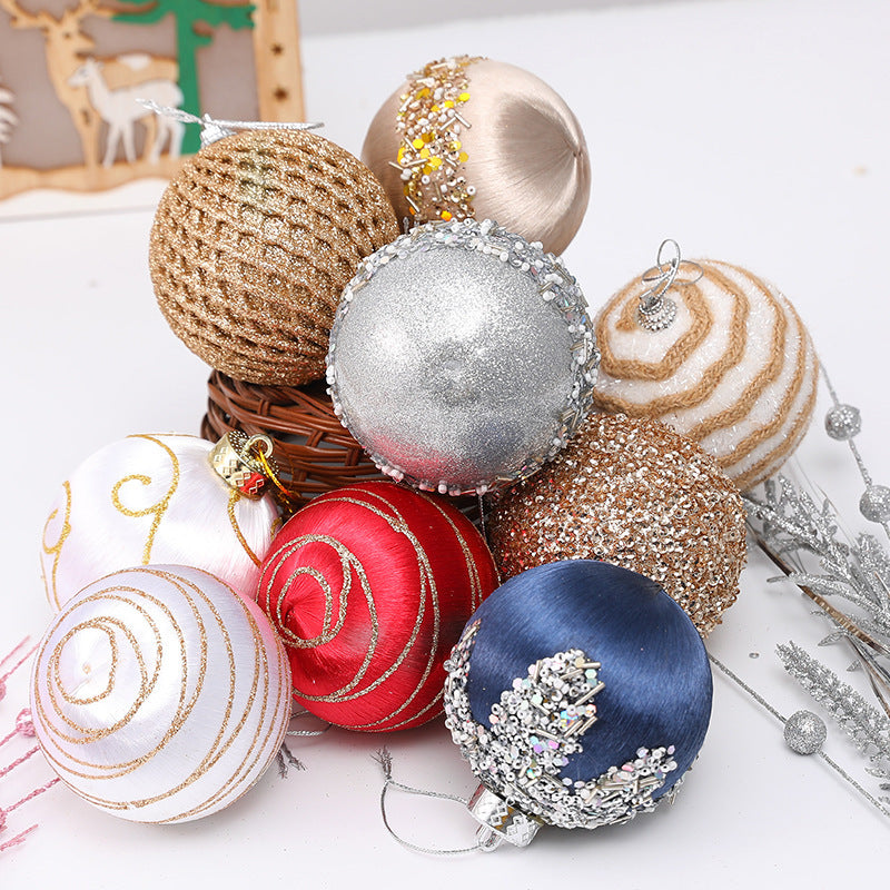 Christmas Decorations Foam Painted Silk Ball Christmas Tree Pendant