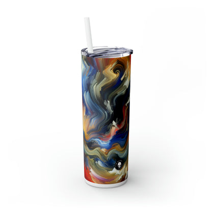 "Cacophony of Conflict" - The Alien Maars® Skinny Tumbler with Straw 20oz Expressionism