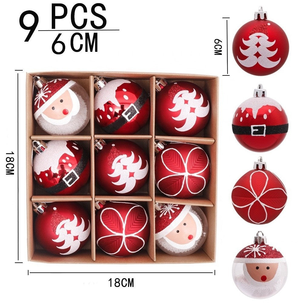 Christmas Theme Hand Drawn Christmas Ball Set Hanging Decorations