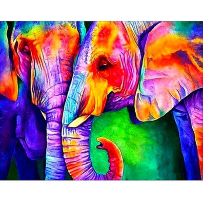 Pintura de diamantes 5D - Elefante de neón