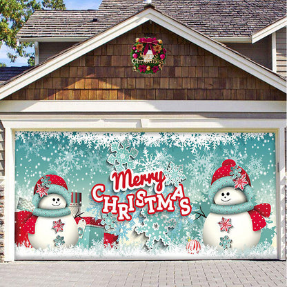 Christmas Background Fabric Garage Door Tapestries Cloth Decoration