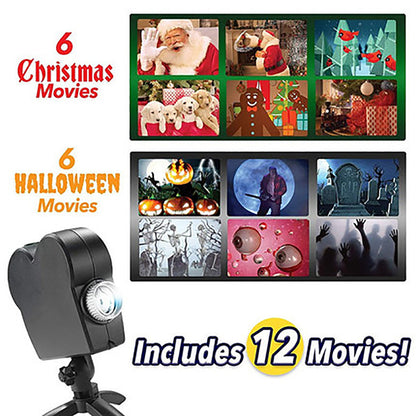 Lampe de projection de Noël Halloween avec 12 images