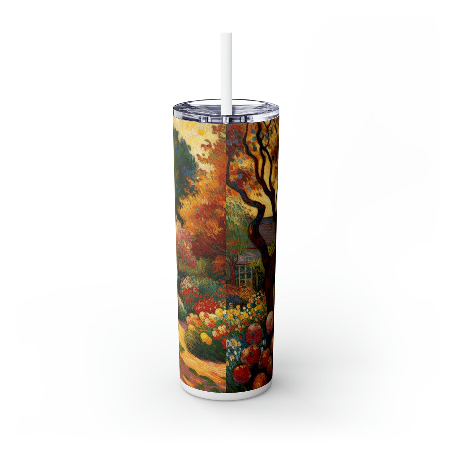 « Fauvist Garden Oasis » - The Alien Maars® Skinny Tumbler avec paille 20oz Style Fauvisme