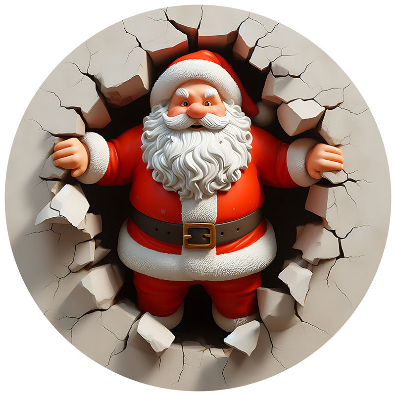 Round Acrylic Christmas Decoration Santa Claus Ornaments