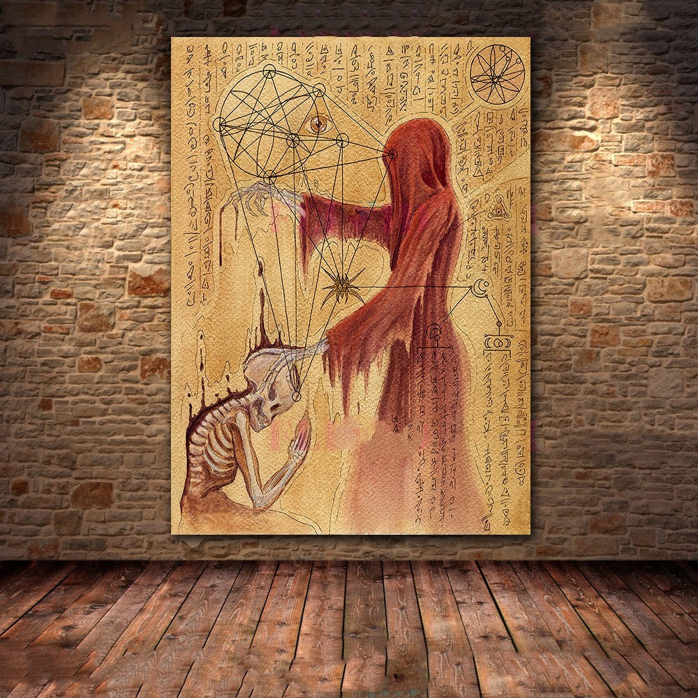 Dark Demon And Holy Geometric Wall Art Canvas