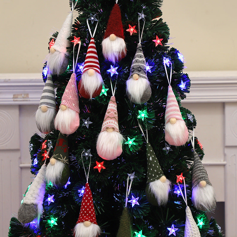 Bonnet tricoté Forêt Maison de retraite Arbre de Noël Poupée Pendentif