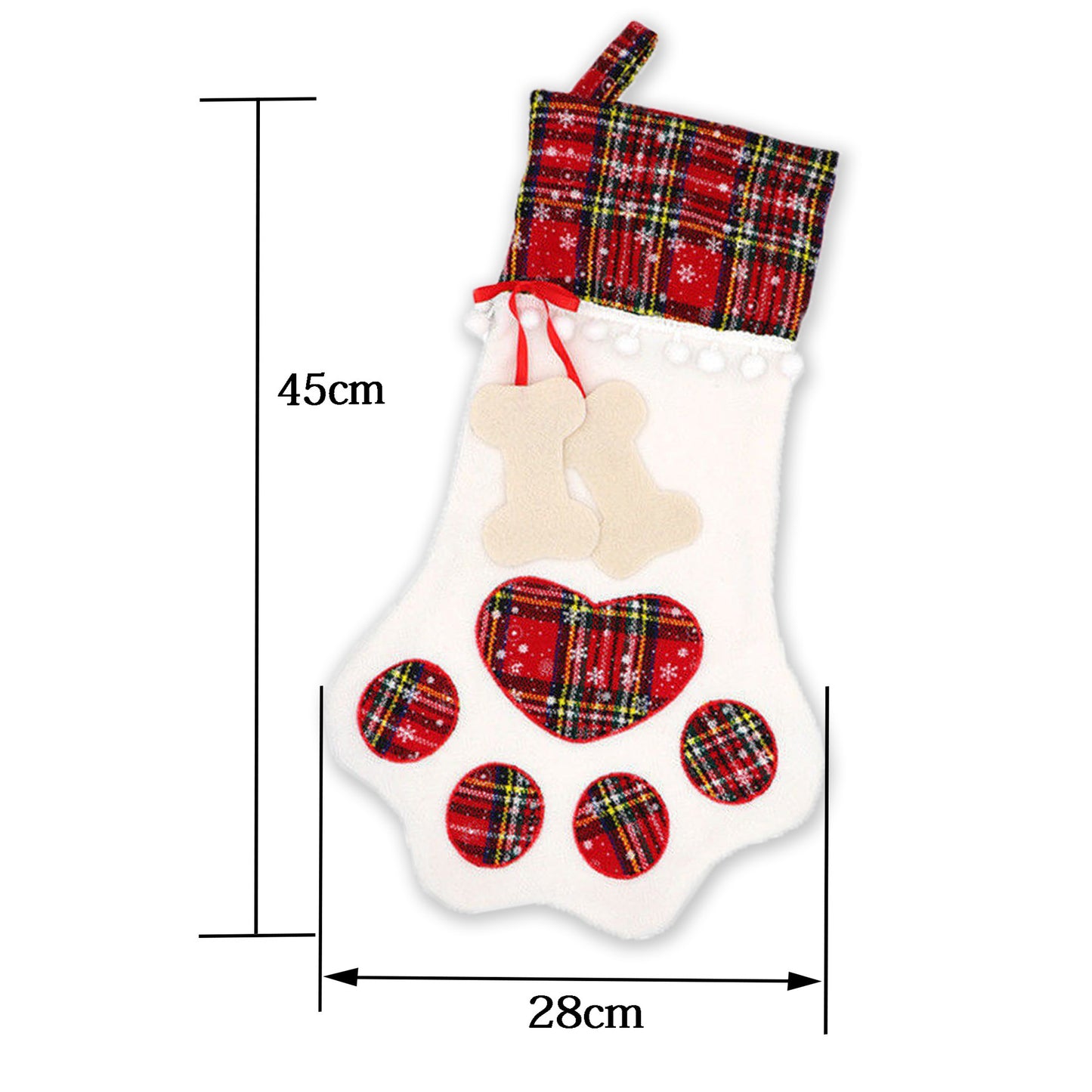 Pieces Buffalo Plaid Pet Stockings For Cats And Dogs - Paw Pattern Hanging Christmas Decorations