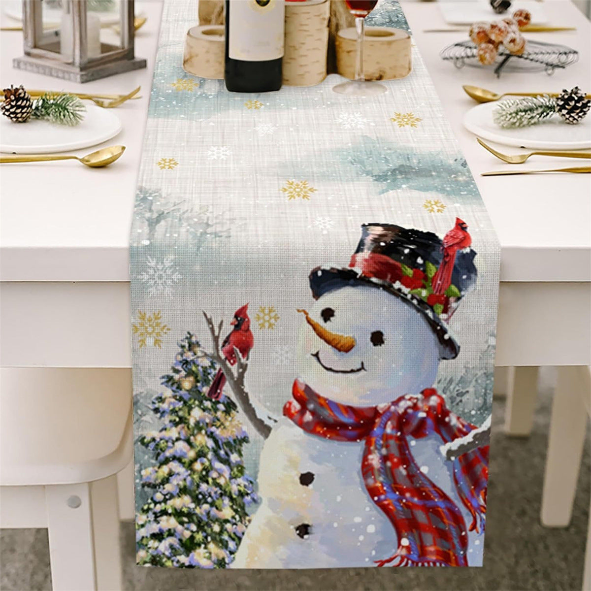 Christmas Tree Printing Waterproof Dyed Tablecloth