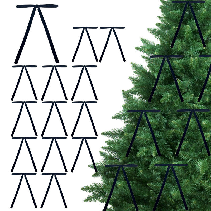 Lot de 12 bandes de velours avec nœud et décoration pour sapin de Noël