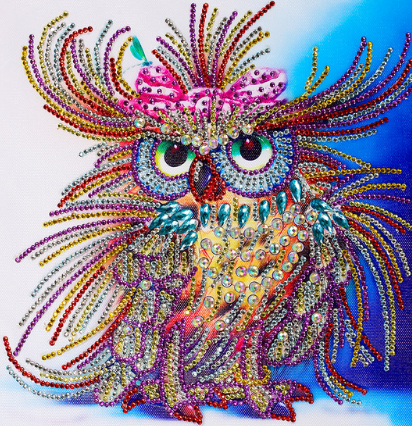 AZQSD-pintura de diamantes de animales, bordado de diamantes, búho de alta costura, mosaico 5D en forma especial, manualidades, decoración del hogar