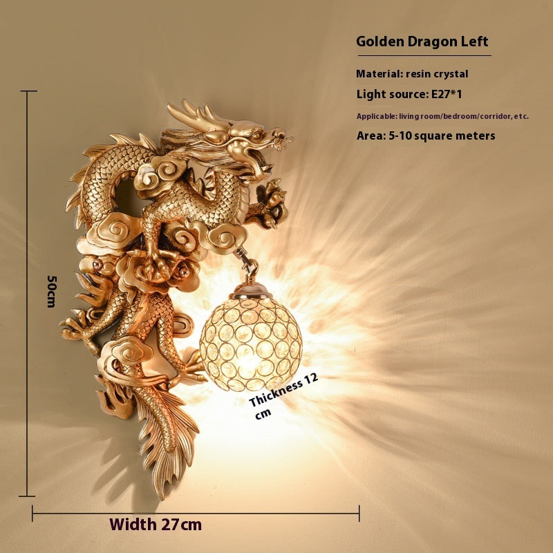 Wireless Prosperity Brought By The Dragon And The Phoenix Creative Wall Lamp