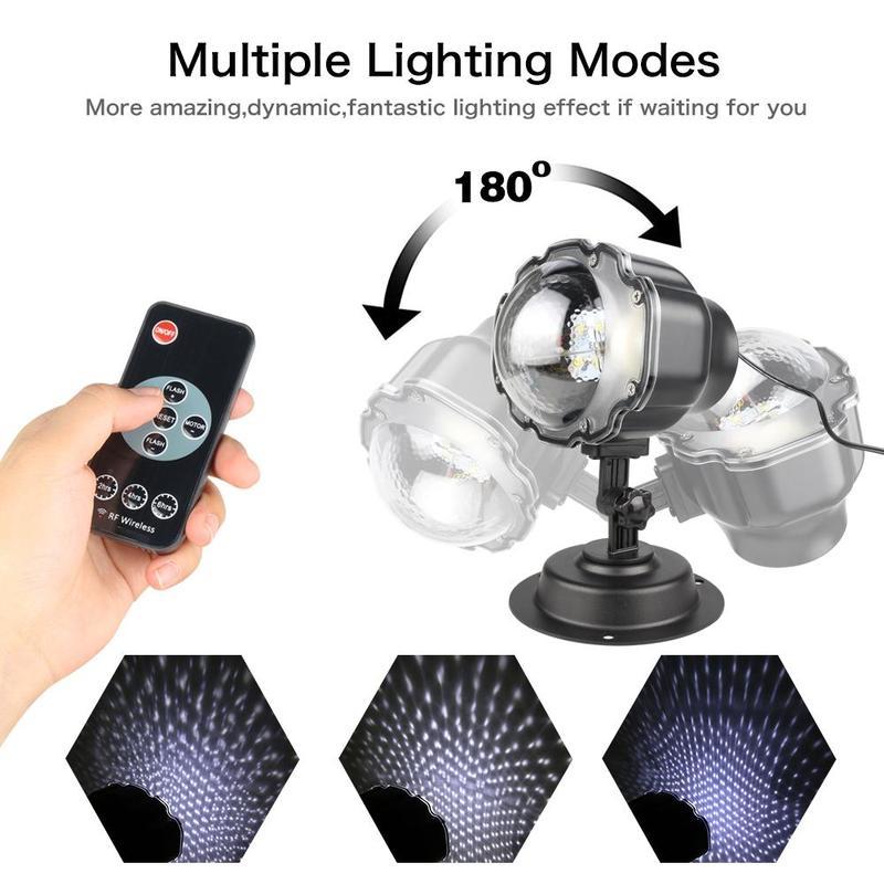 Projecteur de lumière de Noël à LED, lampe de projection de neige