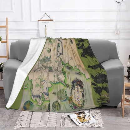 Velvet Map Home Decoration Woolen Blanket