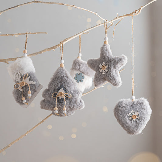 Disposición de la escena Accesorios para fotografías Accesorios para árboles de Navidad Adornos de peluche con forma de estrella de cinco puntas