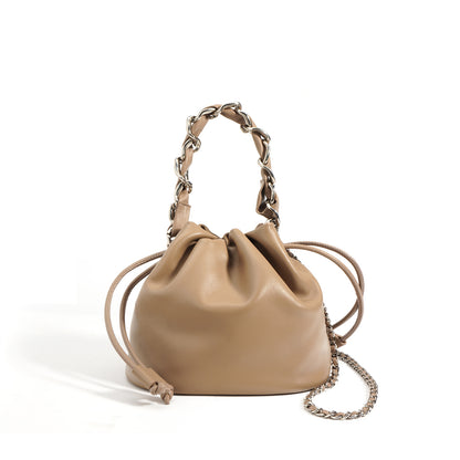 Bolso bandolera con cordón de cuero a la moda para mujer