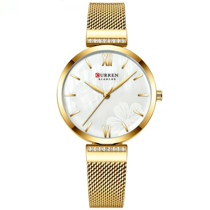 Reloj simple de cuarzo de aleación de moda para mujer