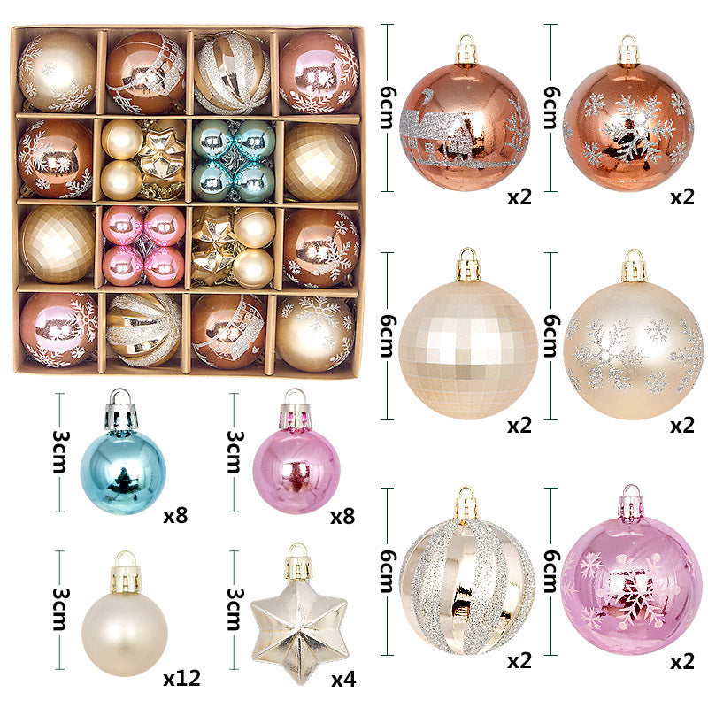 Lot de 44 pendentifs en forme de boule en papier peint galvanisé