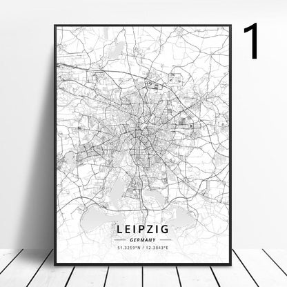 Póster de mapa artístico de Alemania, pintura en lienzo