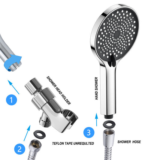 New European And American 3-speed Shower Head 3-function Pressure Shower Hand-held Shower Nozzle