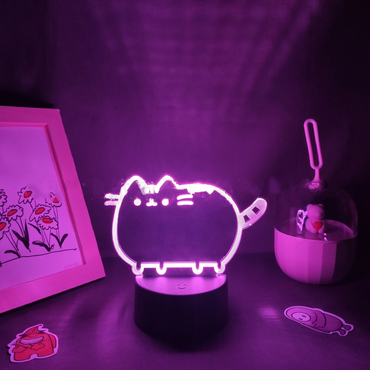 Colorful Creative Acrylic Cat Night Light