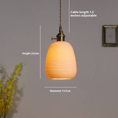 Japanese Style Nordic Brass Ceramic Pendant Light