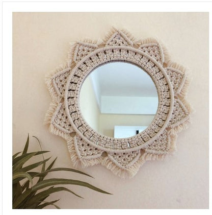 Tournesol. INS – miroir en forme de cœur pour fille scandinave, tapisserie faite à la main, anneau de miroir cosmétique, décoration de la maison