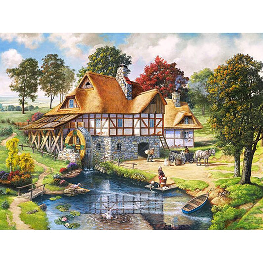 Full Square Round Drill 5D DIY Diamond Embroidery Countryside Farm Diamond Painting Cross Rhinestone Mosaic Decor