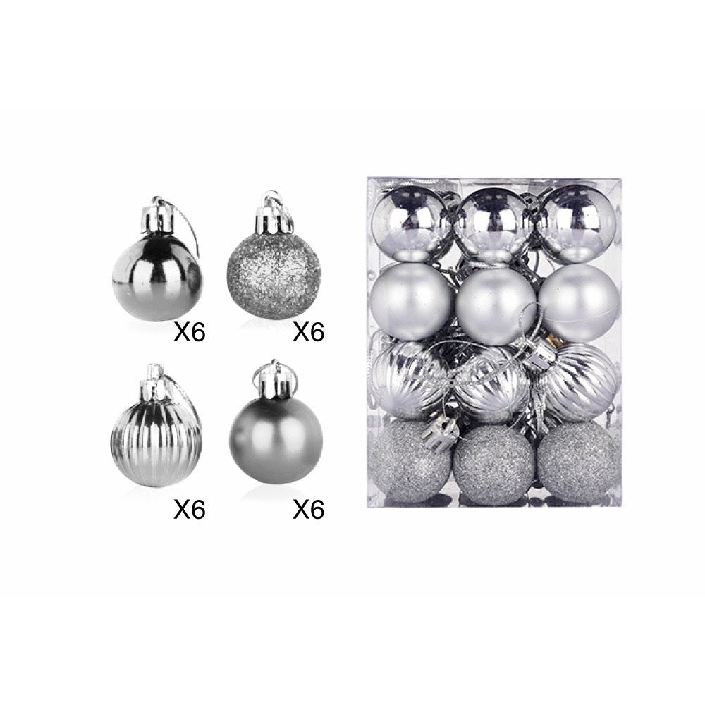 Boule de Noël 3 cm Galvanoplastie Boule brillante de forme spéciale en plastique