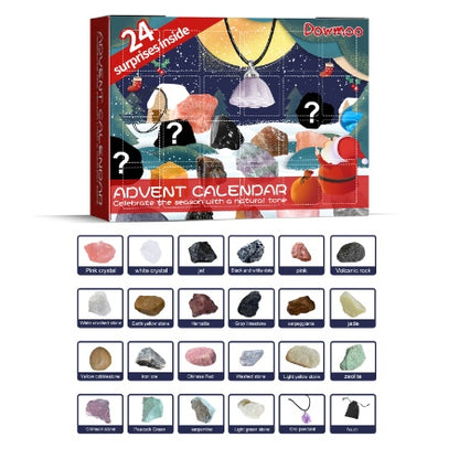 Calendrier de l'Avent de Noël Dowmoo Coffret mystère minéral Coffret mystère de 24 jouets de Noël