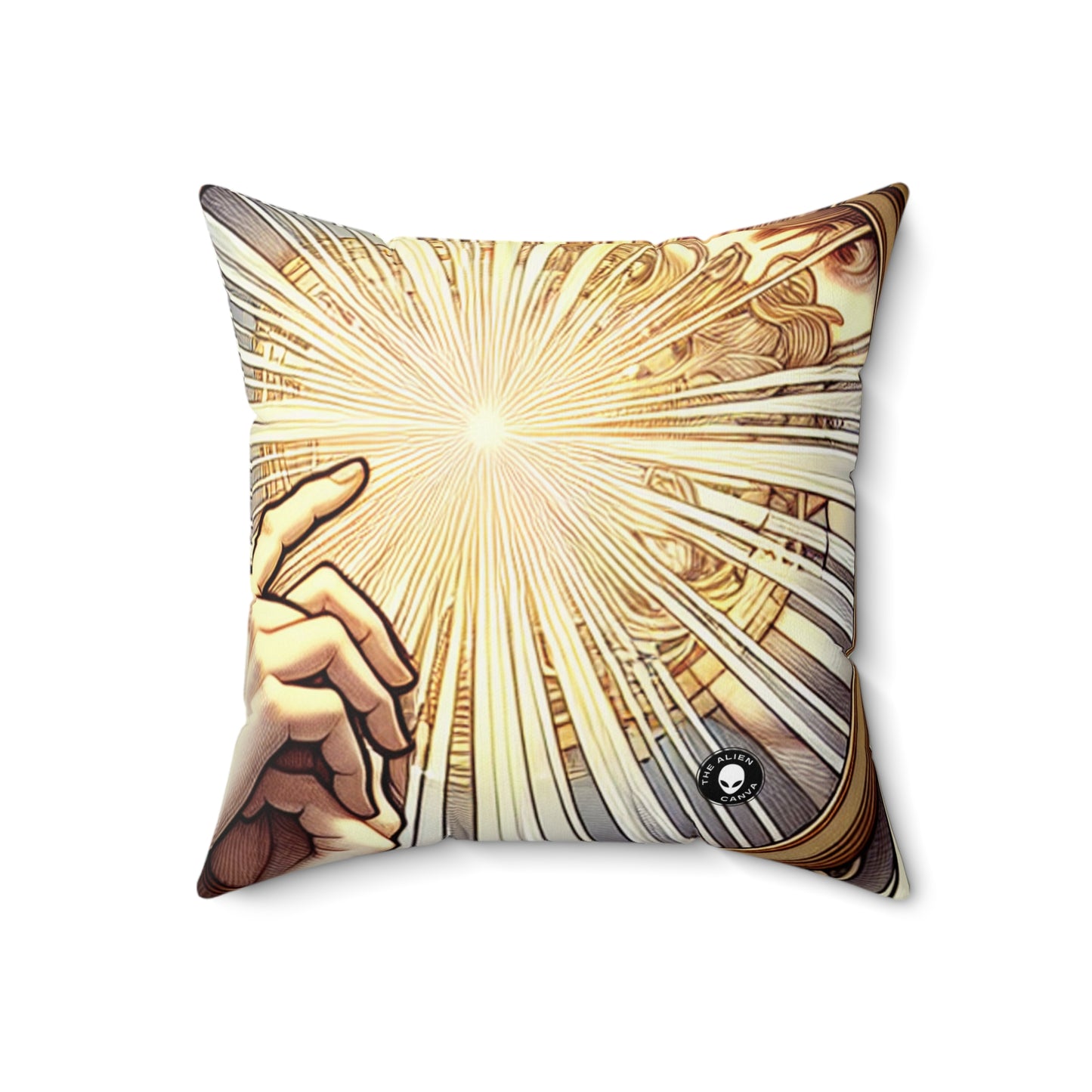 « Reflet de la beauté » - L’Alien Spun Polyester Square Pillow Art Nouveau