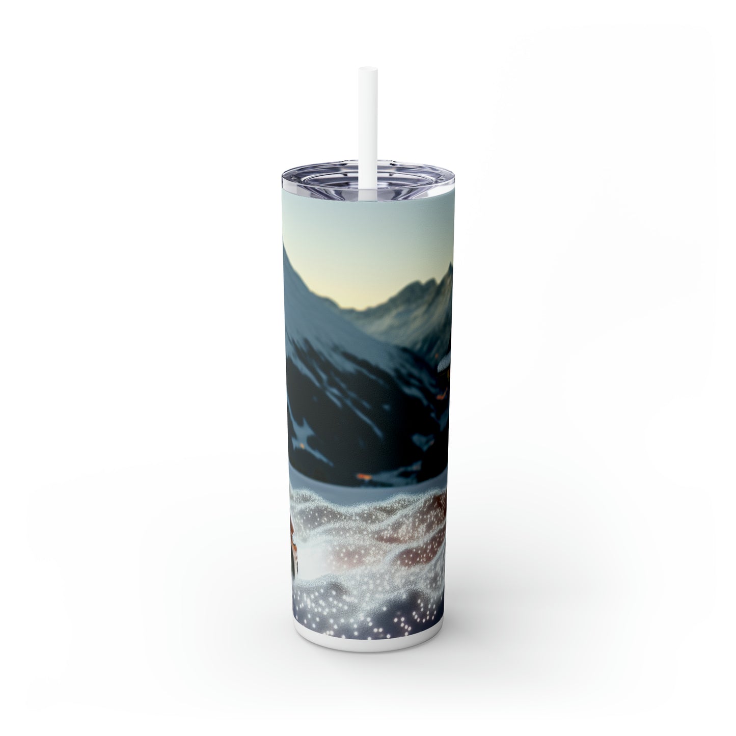 "Winter Hideaway" - Vaso delgado con pajita de Alien Maars® de 20 oz estilo fotorrealista