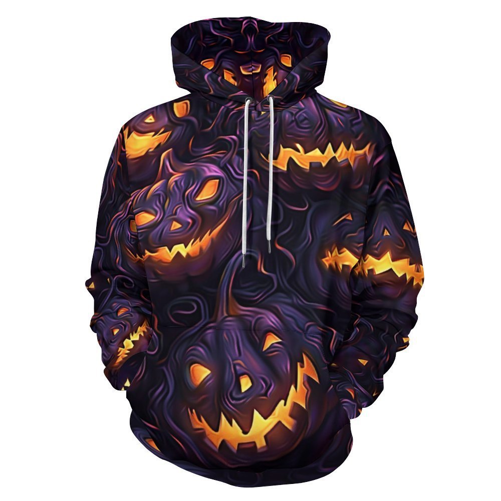 Pull à capuche ample pour homme avec impression numérique 3D pour Halloween