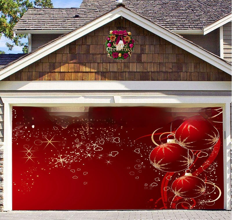 Christmas Background Fabric Garage Door Decoration Holiday Party Banner Amazon Tapestry