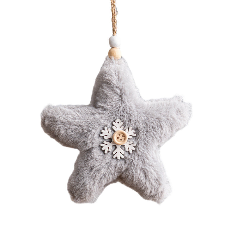 Scene Layout Photo Props Christmas Tree Accessories Five-pointed Star Plush Ornaments