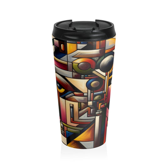 "My Cubist Reflection" - The Alien Stainless Steel Travel Mug Cubism