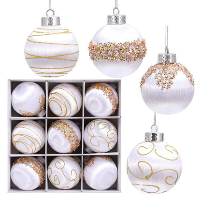 Christmas Decorations Foam Painted Silk Ball Christmas Tree Pendant