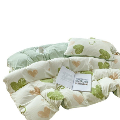 Soft Pastoral Style Double-layer Yarn Four-piece Bedding Set