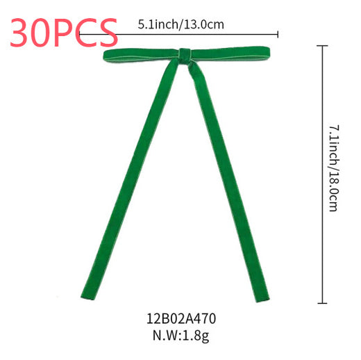 Lot de 12 bandes de velours avec nœud et décoration pour sapin de Noël