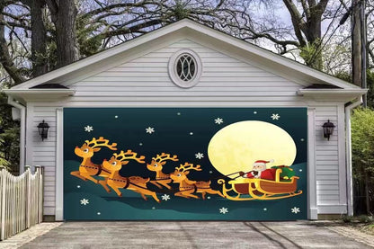 Christmas Background Fabric Garage Door Tapestries Cloth Decoration