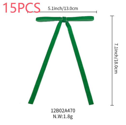 Lot de 12 bandes de velours avec nœud et décoration pour sapin de Noël