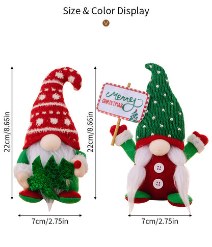 Cute Christmas Tree With Knitted Curved Hat