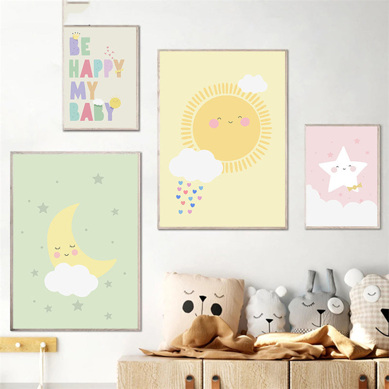 Póster decorativo de pintura en lienzo para dormitorio infantil