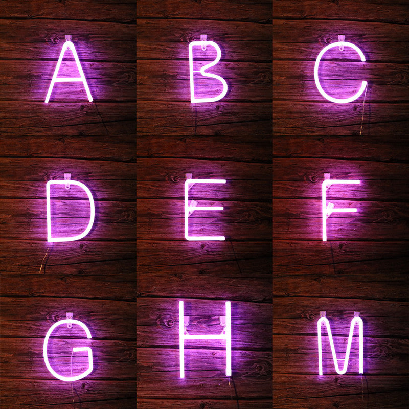 Led Purple Letter Neon Shape Christmas Decoration