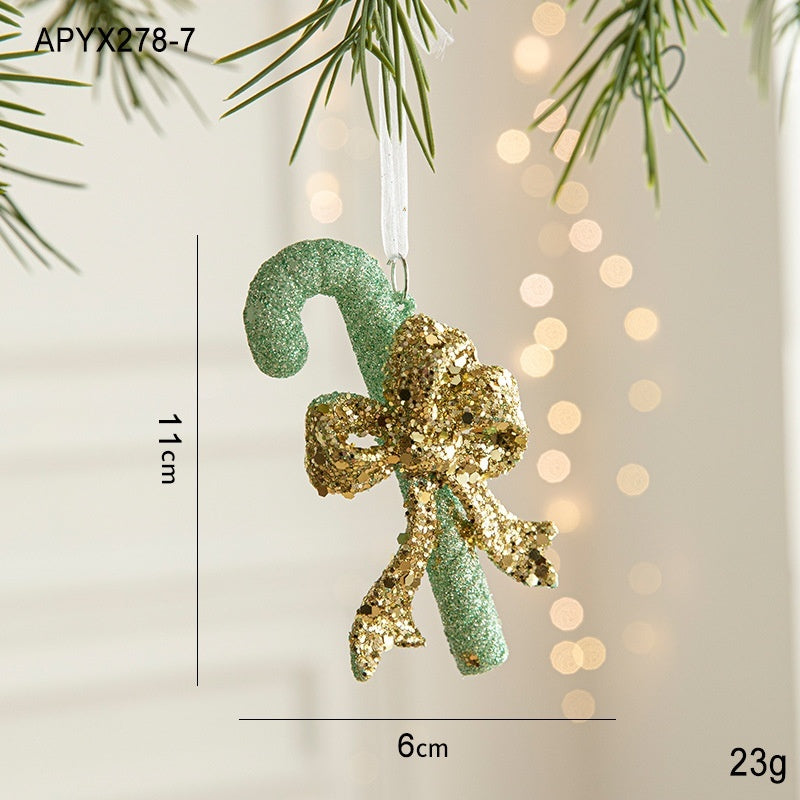 Colgante de plástico con forma de árbol de Navidad con forma de mariposa verde