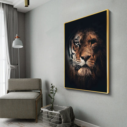 Affiche de peinture sur toile d'animal de tigre sauvage africain