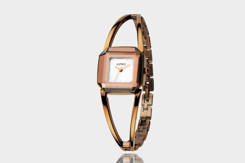 Reloj de pulsera retro cuadrado de moda para mujer